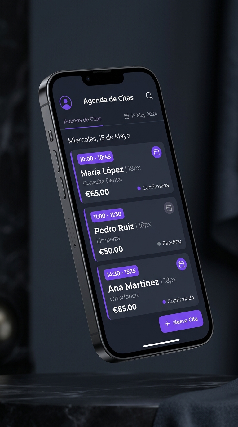 Listado de citas de Receptia en iPhone