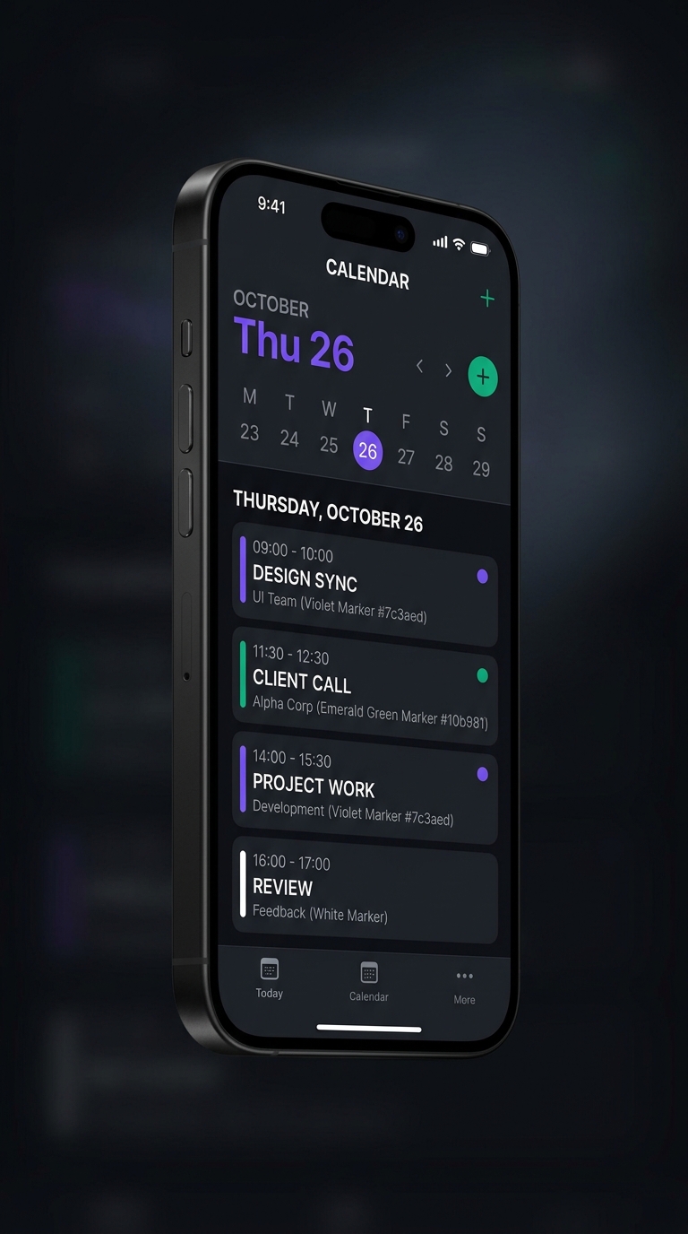 Calendario de Receptia en iPhone
